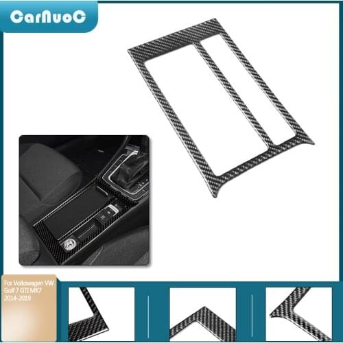 Car Water Cup Holder Panel Trim Cover Carbon Fiber 1PC For Volkswagen VW Golf 7 GTI MK7 2013-2017 Sticker
