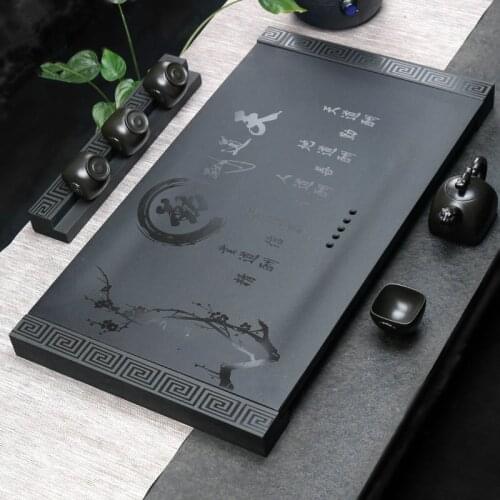 Large tea tray weighted stone table water draining system pipe & ball heavy complete stone handmade serving trays edge base new