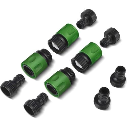 New-Garden Quick Connect Release Water Hose Fittings Plastic Connectors, Male & Female 3/4 Inch GHT 10Pcs