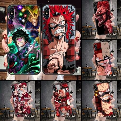 Kirishima My hero academia Phone Case For iphone 5 5S SE 2 6 6S 7 8 11 12 Mini Plus X XS XR Pro Max black painting back silicone