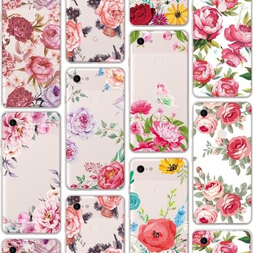 Ciciber Luxury Flora Flower Cute Case for Google Pixel 5 4 3 2 6 XL Soft Silicone Funda for Google Pixel 4a 3a XL Coque Cover