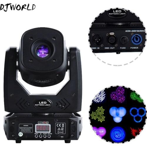 DJWORLD 3 Prism Lyre 80W Led Moving Head Light 7 Colors 7 Gobos DMX Spot Wash Stage Lighting Professional for Stage Bar Disco DJ
