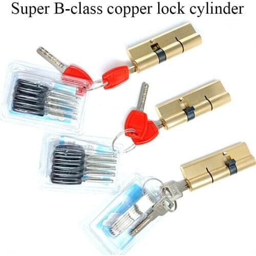 European standard Lock Cylinder Blade Break Anti Pry Stainless Steel Bar Brass Snake Groove Cylinder Color 8 Keys Keys