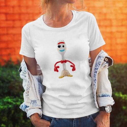 Disney Dropship Cartoon Tshirts Summer New Products Women T-Shirts Toy Story Forky Comfortable Casual Harajuku T Shirts Female
