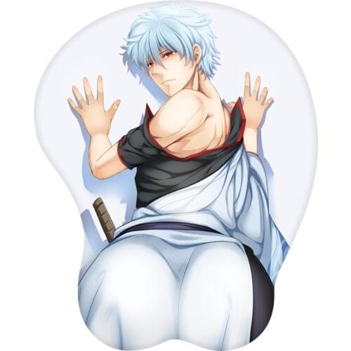 GINTAMA Sakata Gintoki Cosplay Cute Wrist Rest silicon Mouse Pad Mat 3D Mousepad