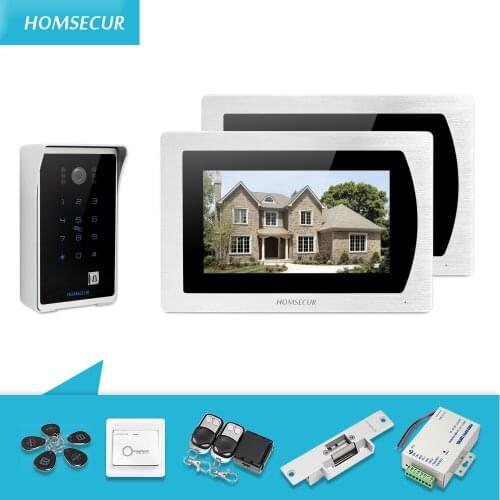 HOMSECUR 7" Wired Video&Audio Home Intercom with Black Camera for House/Flat BC081+BM717-S