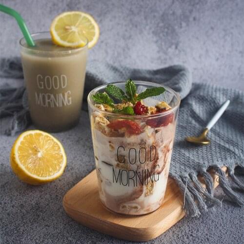 Korean Style Ins Coffee Cup Glass Cold Water Cup Milkshake Glass Ice American Latte Glass Soda Cup Drinking Shot Glass