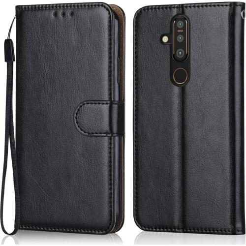 Folio Luxury Leather Case for On NOKIA X71 TA-1167, TA-1172 Wallet Stand Flip Case Phone Bag With Strap