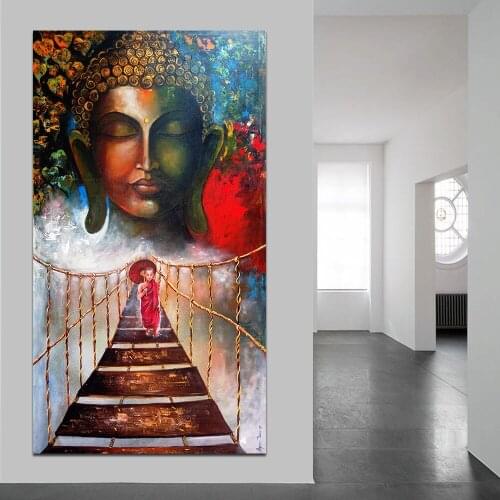 Modular Canvas Painting Home Decoration 1 Pieces/Pcs Buddhist Monk Pictures Modern Printed Cuadros Poster For Corridor Frame