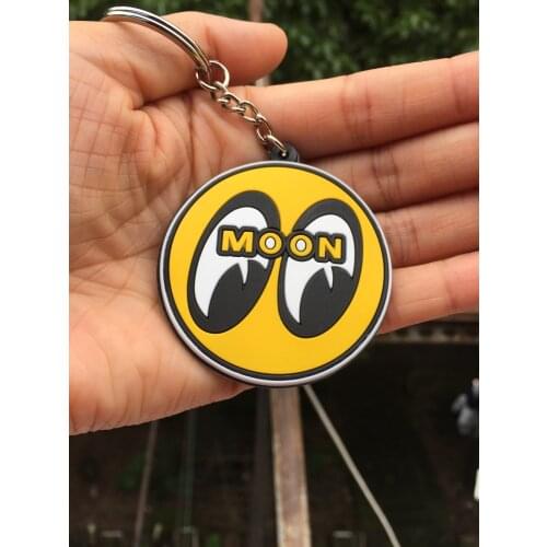 Moon eye mooneyes pvc plastic keychains for men key chain keychain keyring gifts boyfriend pendant double sided same picture