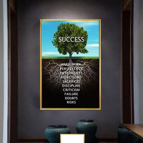 Quote Poster Mindset Success Island on top Motivational Animal Canvas Art Oil Painting Picture Living Room Office Home Decor