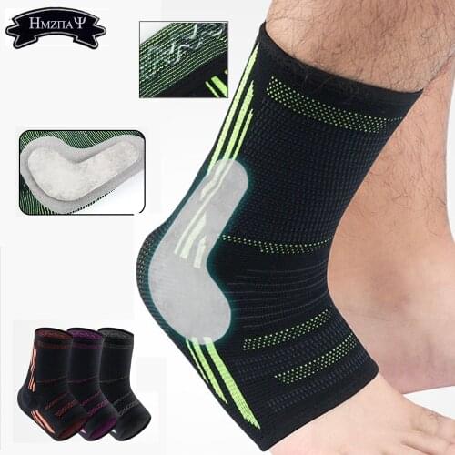 2020 New Mens Ankle Support Running Football Joints Protection Black Foot Bandage Elastic Ankle Brace Band Guard Sport Safety