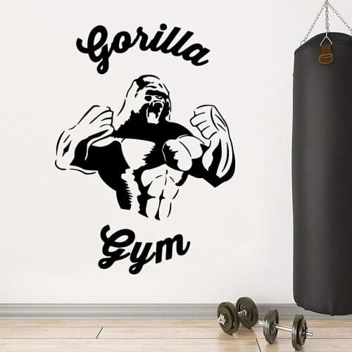 New products special gym gorilla wall decals vinyl home wall decoration fitness gym boxing gym wall fashion art deco decals js14