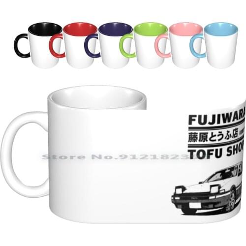 Initial D Fujiwara Tofu Shop Ae86 Manga Ceramic Mugs Coffee Cups Milk Tea Mug Fujiwara Tofu Shop Ae86 Panda Trueno Takumi