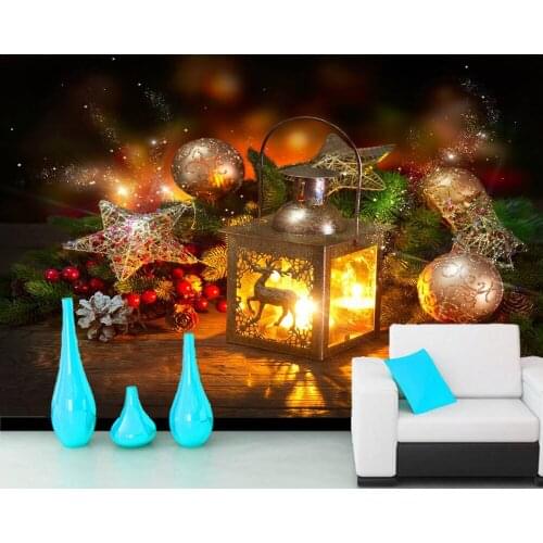 Papel de parede Christmas scene 3d wallpaper,living room tv sofa wall children room party background wall cafe bar mural