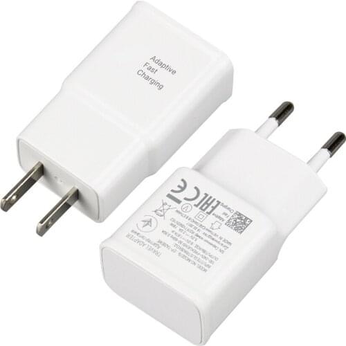 Real High Quality 5V 2A 9V 1.67A Quick Adaptive Fast Charging Travel Wall Charger US EU Plug For Samsung 100pcs