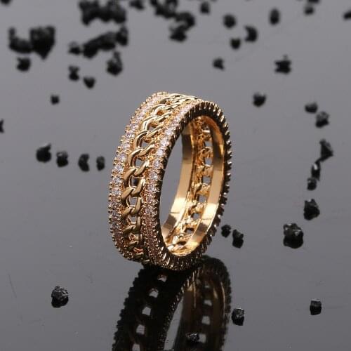 Luxury Romatic Womens Fashion Ring Zircon Trendy Simple Double-layer Ring Jewelry Accessory All Match Vintage Gift For Female