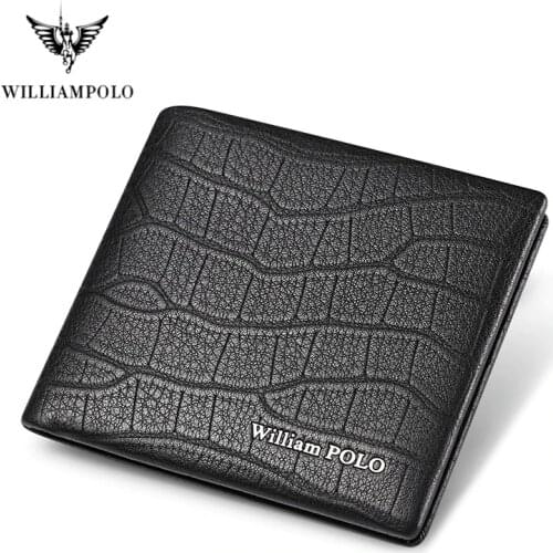 Luxury Brand Men Wallet Short Genuine Leather Crocodile Bifold purse fashion New design Cowhide Black Leather