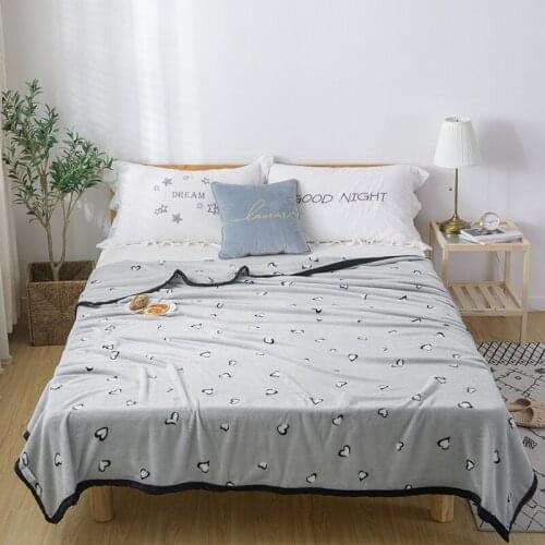 Gray High quality Thicken plush bedspread blanket 200x230cm High Density Super Soft Flannel Blanket for the sofa/Bed/Car