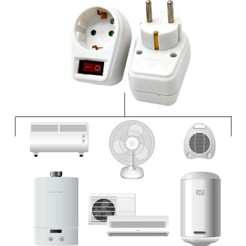 For European Type Conversion Plug 1 TO 1 Way EU Standard Power Adapter Socket 16A Travel Plugs AC 250V PK Banana Plug