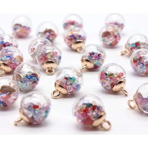 15.5mm glass ball DIY Christmas decoration color bare diamond Korean version of acrylic pendant material handmade tide