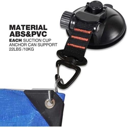 Universal Outdoor Suction Cup Anchor Securing Hook Tie Down Camping Tarp As Car Side Awning Pool Tarps Tents Securing Hook
