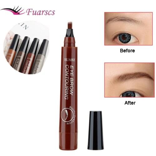 4 Points Waterproof Eyebrow Pencil 5 Colors Long Lasting Liquid Brown Eyebrow Pencil Tattoo Pencil Eye Cosmetic Beauty Makeup