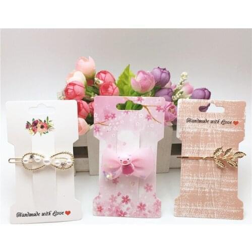 Flamingo/Marble/Flower Patterns Jewelry Hairpin Brooch Packaging Paper Card Ladies Hair Clip Accessories display Sale Card