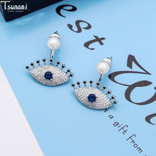 Trend Temperament Personality Eye Hot Sell Style Vintage Elegant Jewelry Bling Zircon Stone Earrings For Women Christmas Gifts
