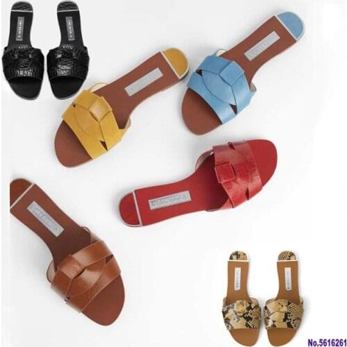 Women Slippers Slides Outdoor Ladies Flats Pu Leather Comfy Chic Soft Casual Elegant Summer Woman Fashion Shoes 2020