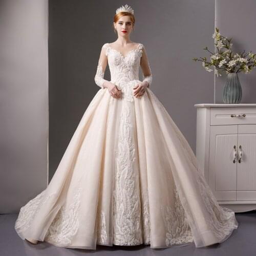 6093 vestidos de novia 2020 plus size champagne robe mariage femme robe de mariée bohème robe de bal vestido casamento civil