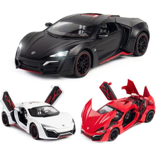 1/24 Lykan Hypersport Diecasts Alloy Car Models High-end Supercar Boy Gifts Collections Childrens Toy Vehicles 4 Doors Opened