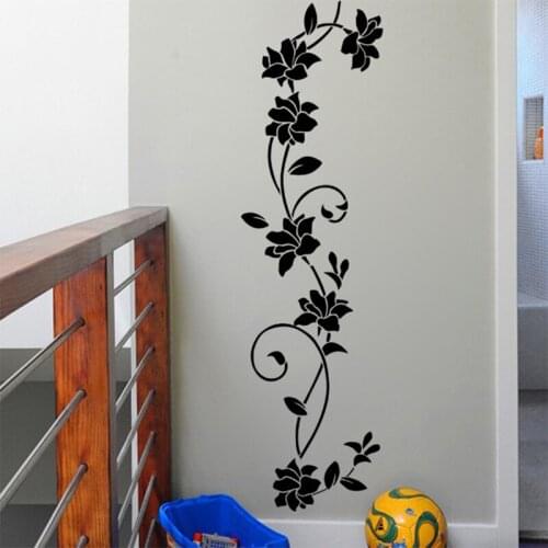 1set Flower Vine Bathroom Wall Decals Art Home Decoration Stickers For Toilet Removable Diy Vinyl