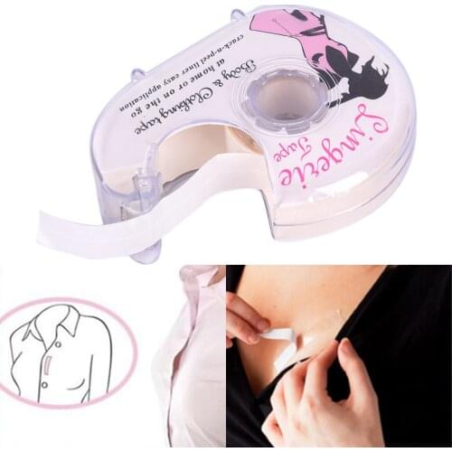 1PCS Waterproof Tape Body Clothing Clear Bra Strip Fashion Safe Double Sided Adhesive Lingerie Tape For Women Girl V-neck