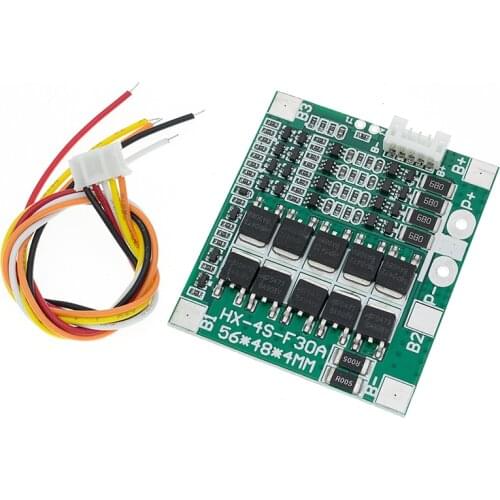 10pcs/lot 4S 30A 14.8V Li-ion Lithium 18650 Battery BMS Packs PCB Protection Board Balance Integrated Circuits 45x56mm