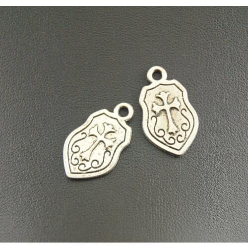 10pcs Silver Color And Bronze Shield Charm Jewelry Making DIY Handmade Craft A955/A956