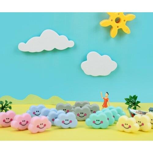 Sunrony 10pcs Cartoons Clouds Silicone Beads Round Baby Teething Beads DIY Pacifier Clips Bead Teething Toys Rodent Baby Product