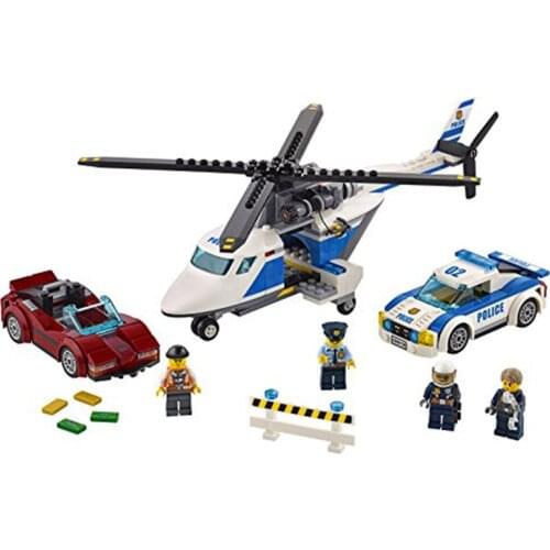 10656 City Series High-speed Hunting 60138 Police Helicopter Police Car Catch Thief Building Block Toy Gifts