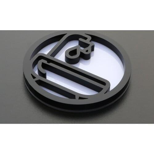 3D Shower Room Door Plates Bath Bathroom Reminder Indicator Plaque Signage Circular Design Signs Prompt House Number Sign Board