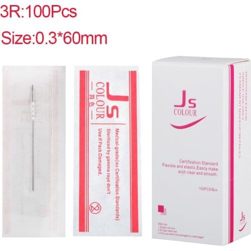 3R X100Pcs 0.3*60mm Permanent Makeup Eyebrow Pen Machine Needles Sterilized Permanent Makeup Needles Free Shipping-A5