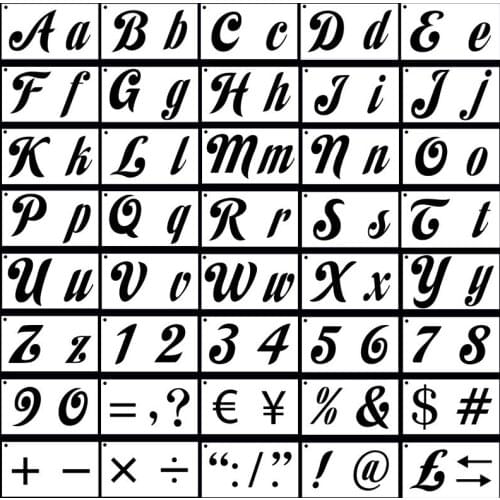 40Pcs/Set Letter Number DIY Layering Stencil Template Wall Painting Scrapbooking Coloring Embossing Journal Decorative Supplies