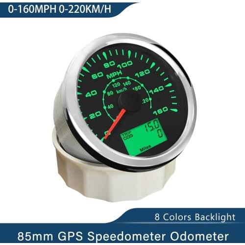 85mm Universal GPS Speedometer Speedo Velometer 0-35MPH 0-55KM/H Odometer Mileage Backlight
