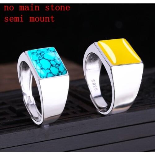 925 Sterling Silver Semi Mount Ring 7x9mm/ 8x10mm/9x11mm/10x14mm/11x11mm/12x12mm/13x13m Princess Cabochon Fine Jewelry Setting