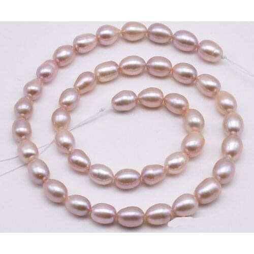 AA 7-8MM Seed Pearl Beads Jewellery,Oval Shape Freshwater Rice Pearl ,Natural Lavender Color Small Real Pearls