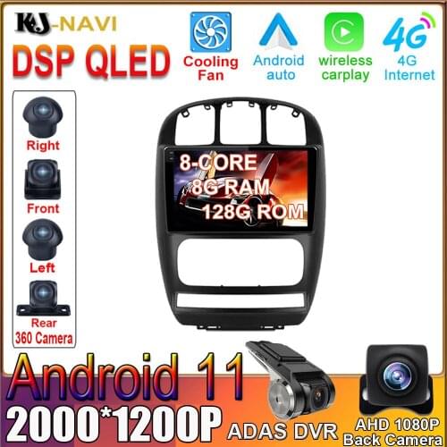 Android 11 For Dodge Caravan 4 For Chrysler Voyager RG RS Town&Country RS 2000 - 2007 Car Radio Player Multimedia GPS Navigation