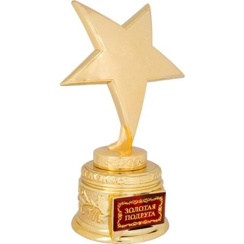 Free shipping Russia charm metal trophy cup to model.family decoration.Party gifts, gold stars trophies, celebrity friends gifts