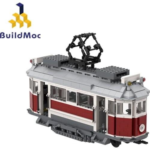 BuildMoc Technical Energy Electric Car Vehicle Town Tram 1099PCS MOC Model Building Blocks Toys for Children DIY Toy Kids Gifts