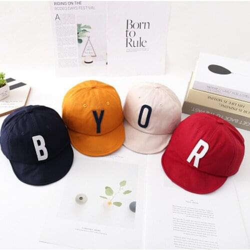 Spring Summer Cotton Baby Letter Cap Kids Hats Boy Adjustable Baseball Caps Boys Girl Hats Children Snapback Hip-Hop Sun Hat