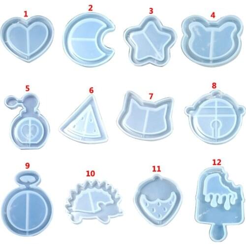 DIY Handmade Crystal Epoxy Silicone Mold UV Jewelry Pendant Resin Molds Making Crafts Tools Quicksand Star Moon Cat Model Mould