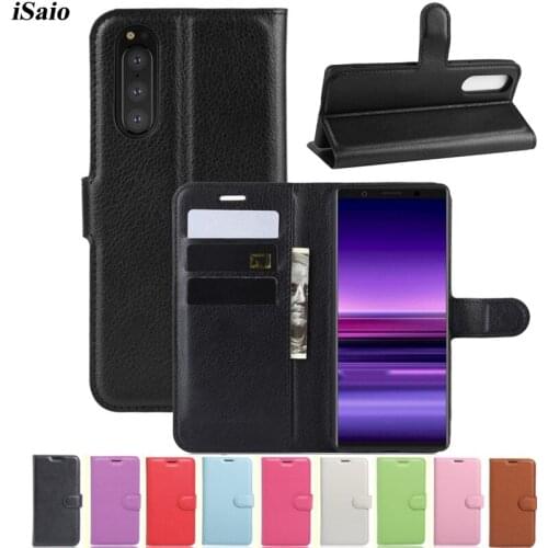 For Sony Xperia 2 Wallet Case Flip Leather Cover for Sony Xperia 2 Phone Case TPU Back Shell Stand with Card Holders Fundas